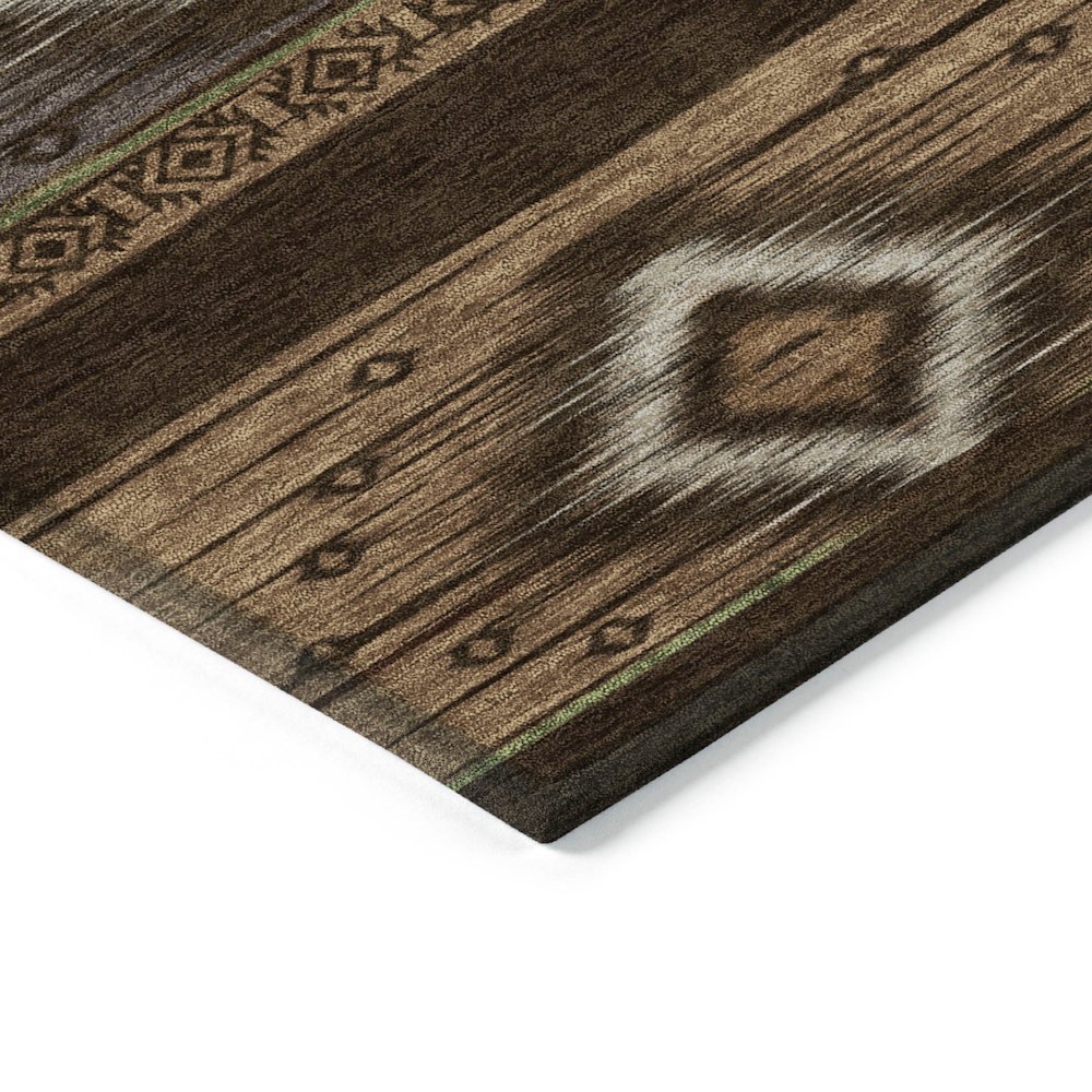 Machine Washable Indoor/Outdoor Chantille Chocolate 5' x 7'6" Rug. Picture 3