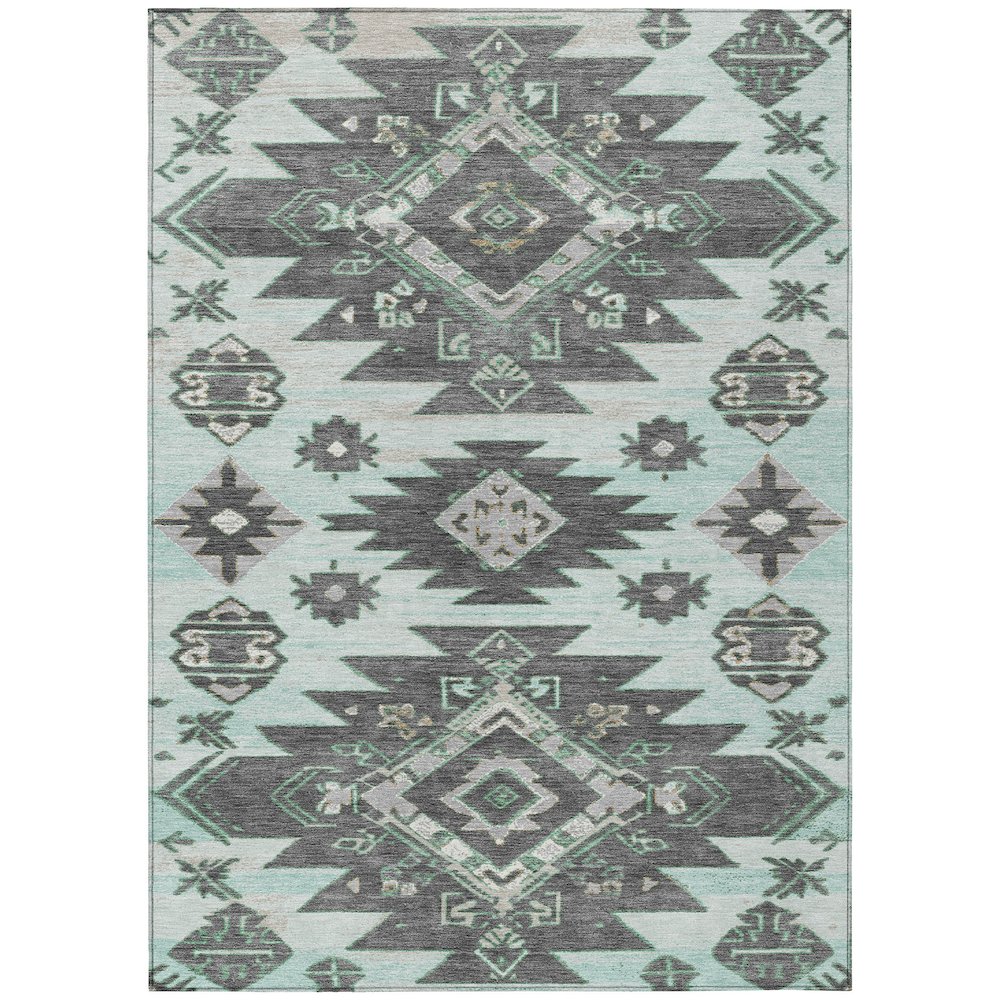 Machine Washable Indoor/Outdoor Chantille Mint 9' x 12' Rug. Picture 1