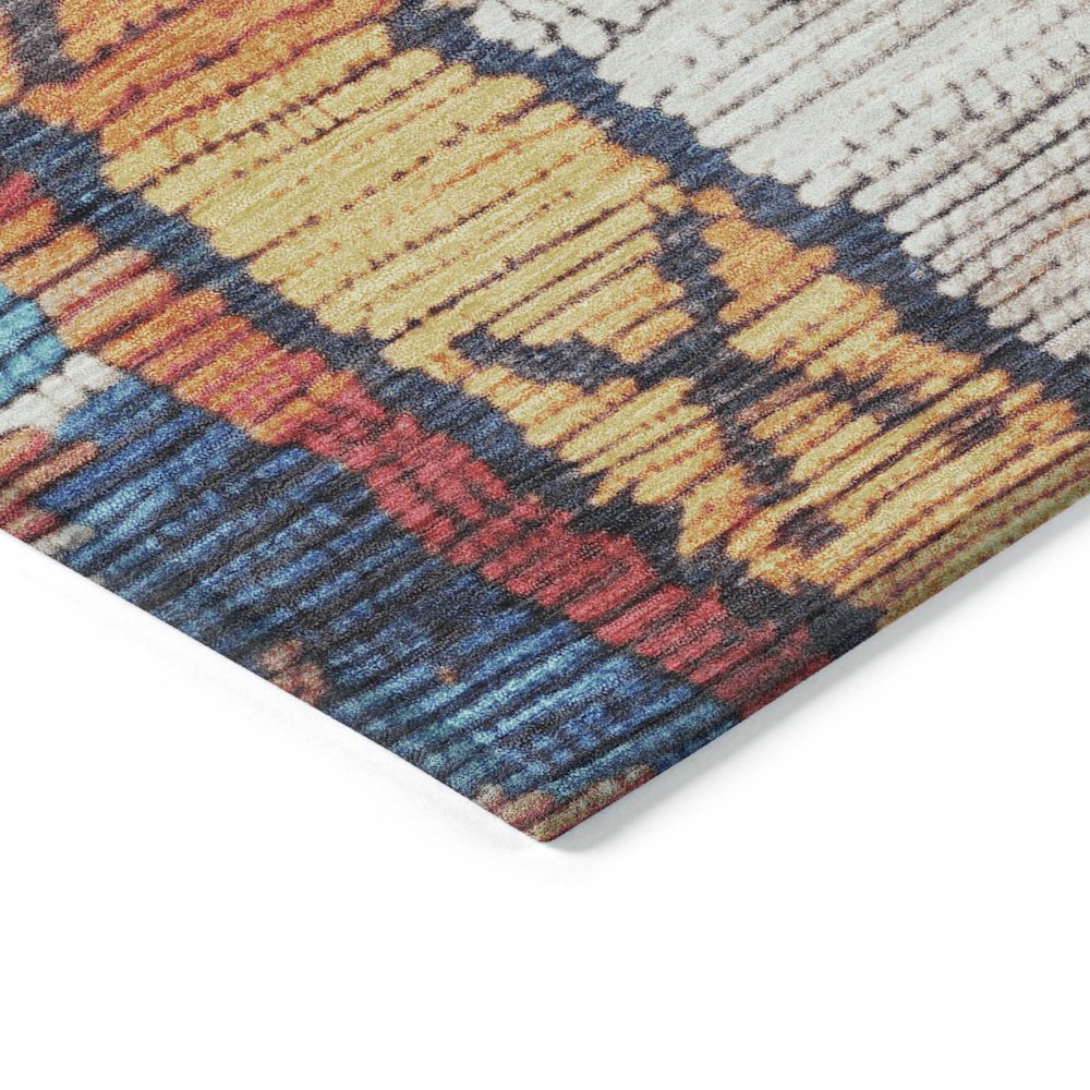 Machine Washable Indoor/Outdoor Chantille Navy 5' x 7'6" Rug. Picture 3