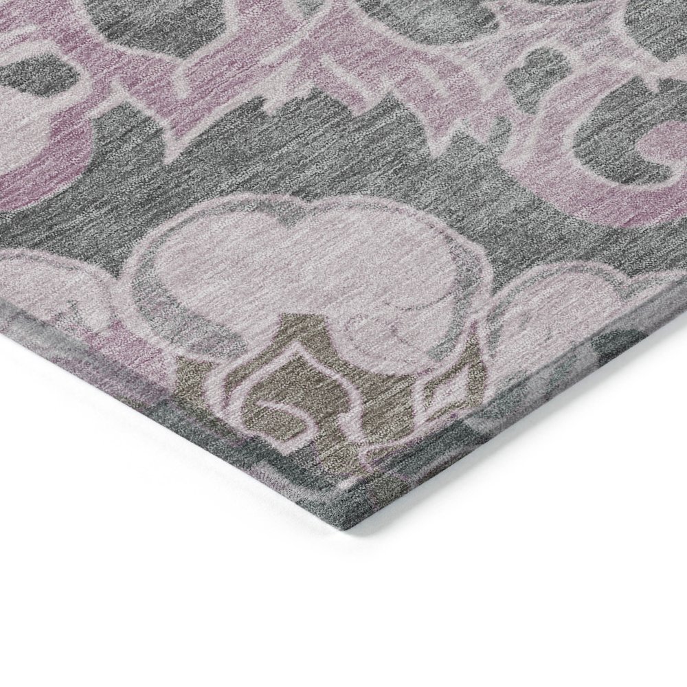 Machine Washable Indoor/Outdoor Chantille Pink 5' x 7'6" Rug. Picture 3