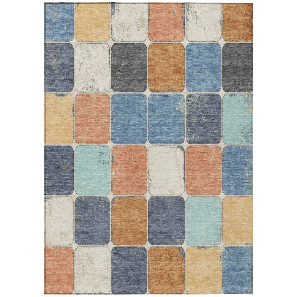 Machine Washable Indoor/Outdoor Chantille Rust 9' x 12' Rug. Picture 1