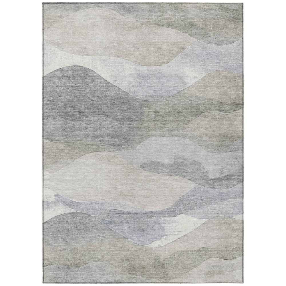Machine Washable Indoor/Outdoor Chantille Beige 9' x 12' Rug. Picture 1