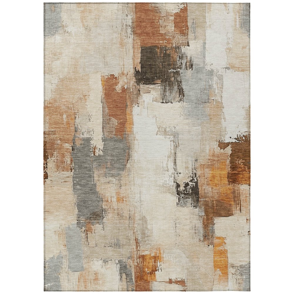 Machine Washable Indoor/Outdoor Chantille Ivory 9' x 12' Rug. Picture 1