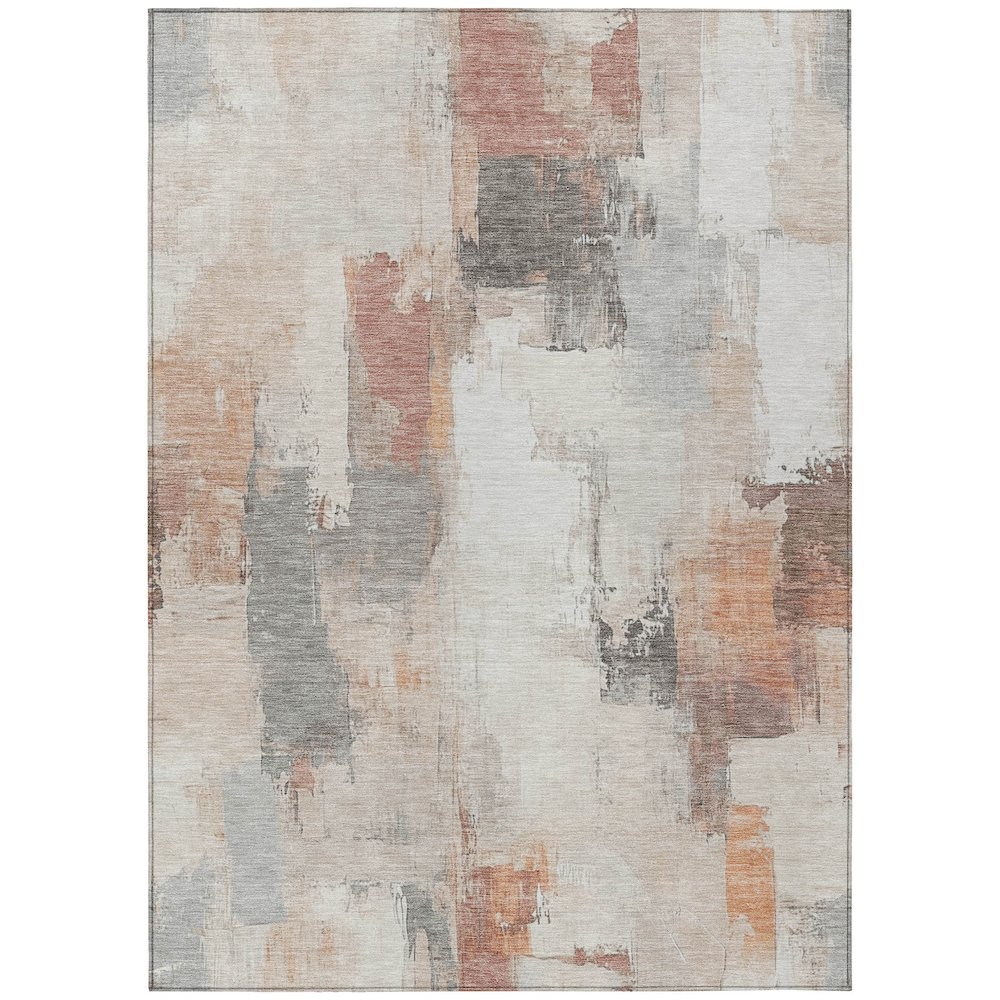 Machine Washable Indoor/Outdoor Chantille Paprika 9' x 12' Rug. Picture 1