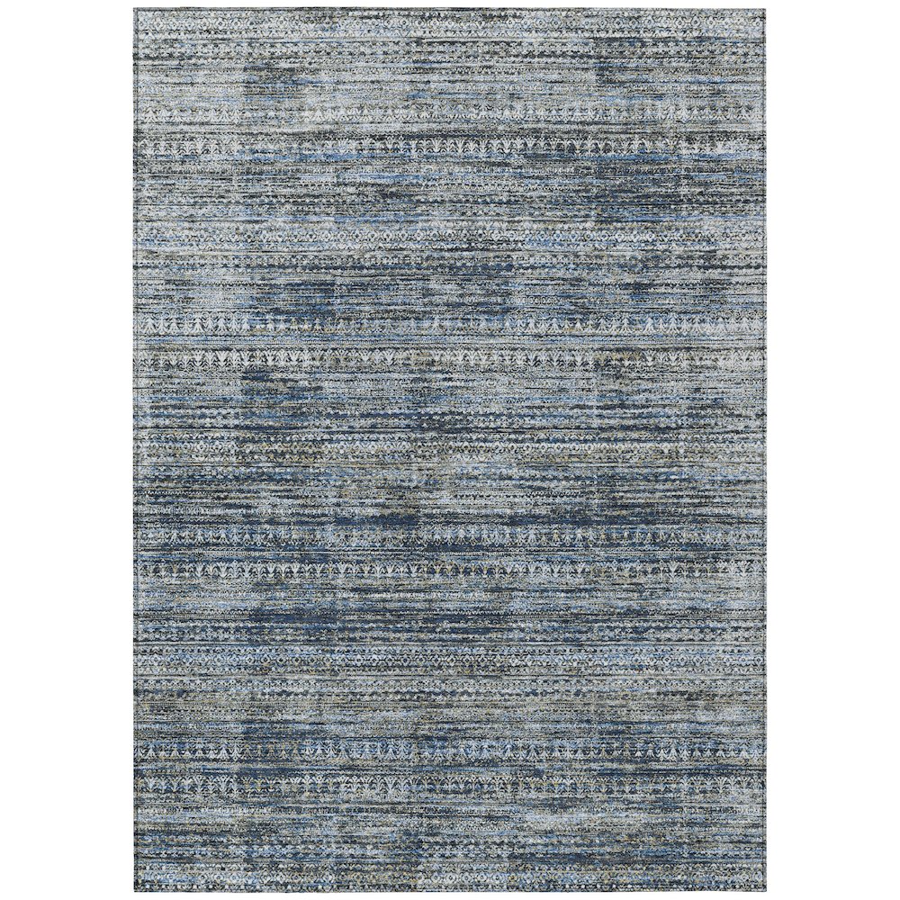 Machine Washable Indoor/Outdoor Chantille Denim 9' x 12' Rug. Picture 1