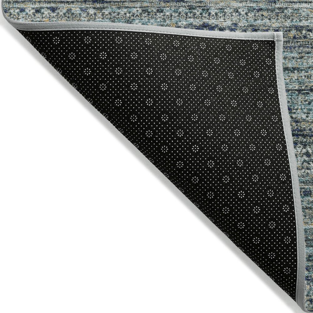 Machine Washable Indoor/Outdoor Chantille Teal 5' x 7'6" Rug. Picture 2