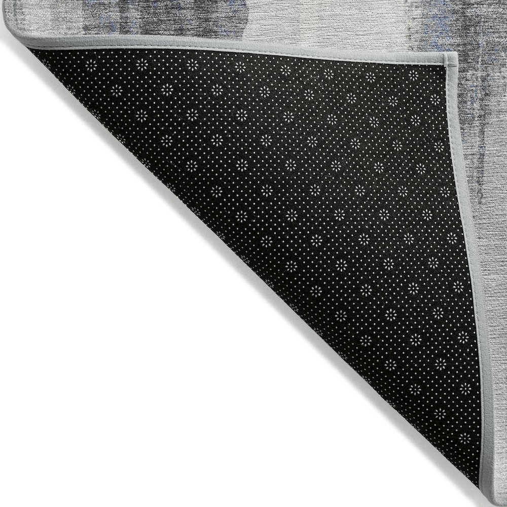Machine Washable Indoor/Outdoor Chantille Navy 5' x 7'6" Rug. Picture 2