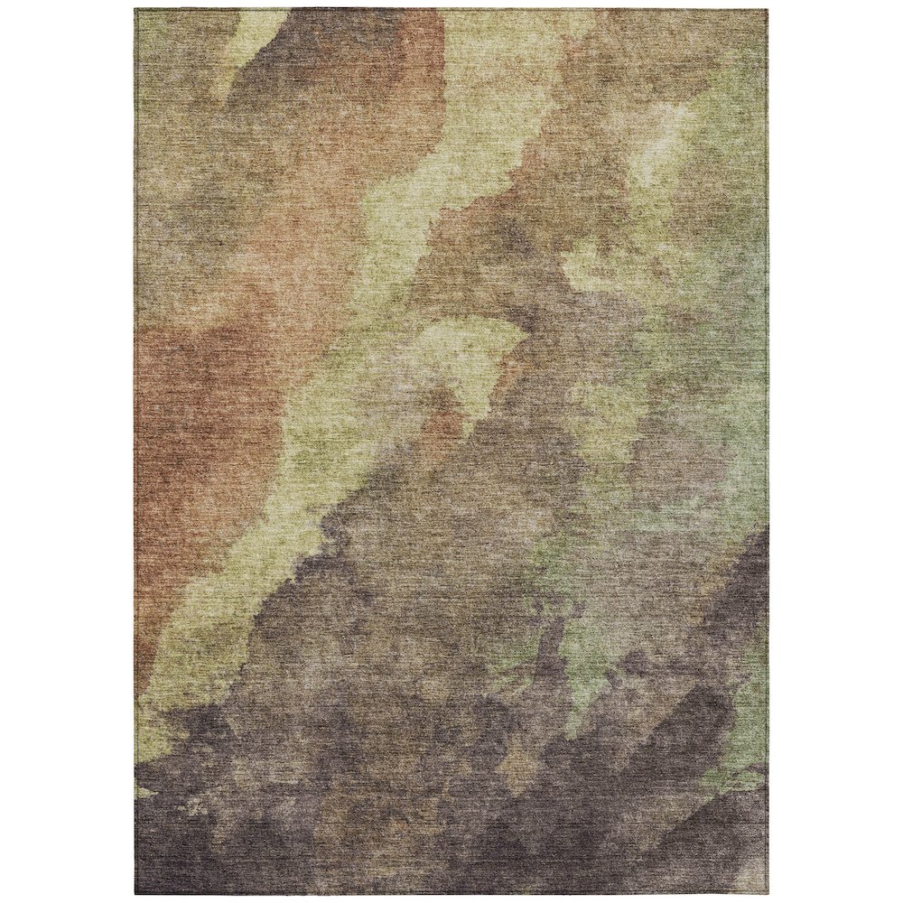 Machine Washable Indoor/Outdoor Chantille Mocha 9' x 12' Rug. Picture 1
