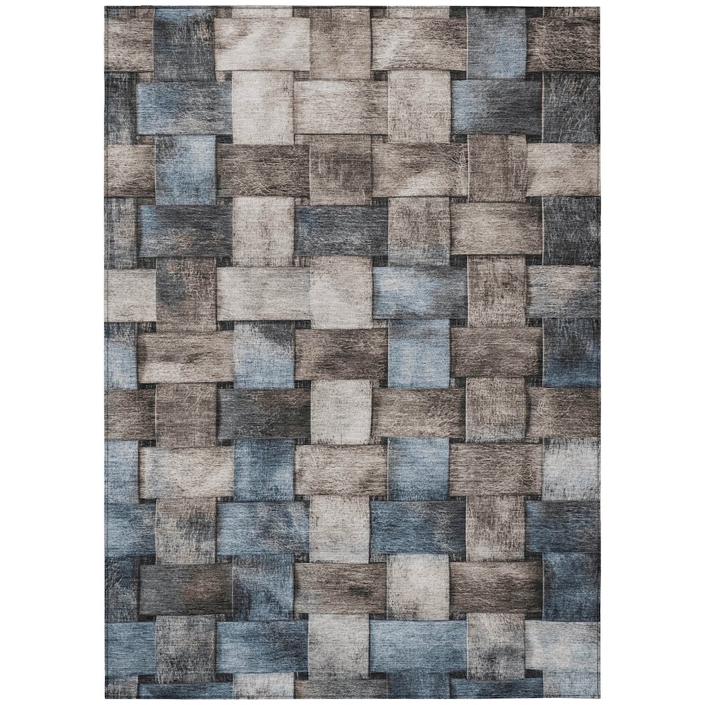 Machine Washable Indoor/Outdoor Chantille Taupe 9' x 12' Rug. Picture 1