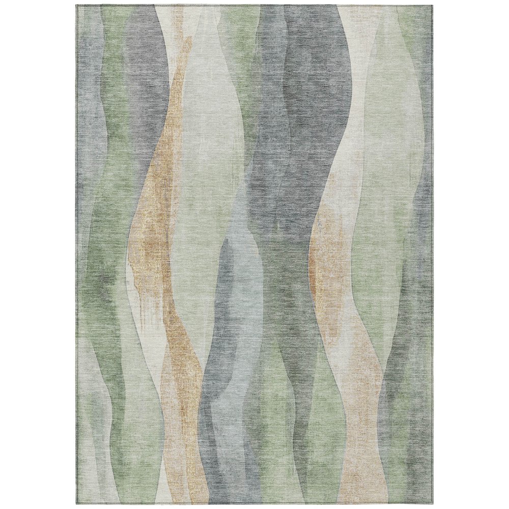 Machine Washable Indoor/Outdoor Chantille Aloe 9' x 12' Rug. Picture 1