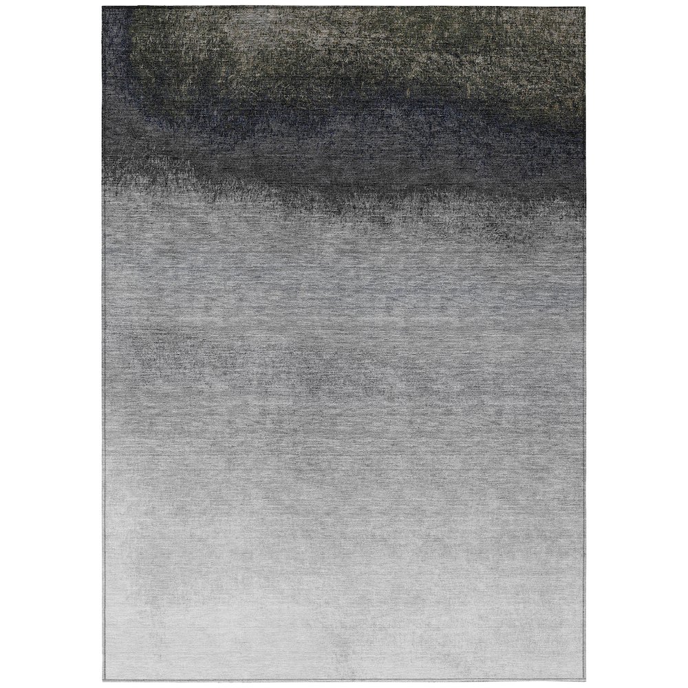Machine Washable Indoor/Outdoor Chantille Silver 9' x 12' Rug. Picture 1
