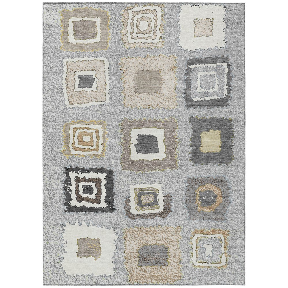 Machine Washable Indoor/Outdoor Chantille Gray 9' x 12' Rug. Picture 1