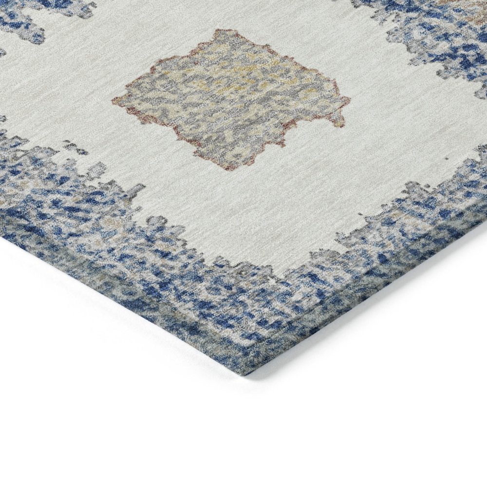 Machine Washable Indoor/Outdoor Chantille Navy 5' x 7'6" Rug. Picture 3