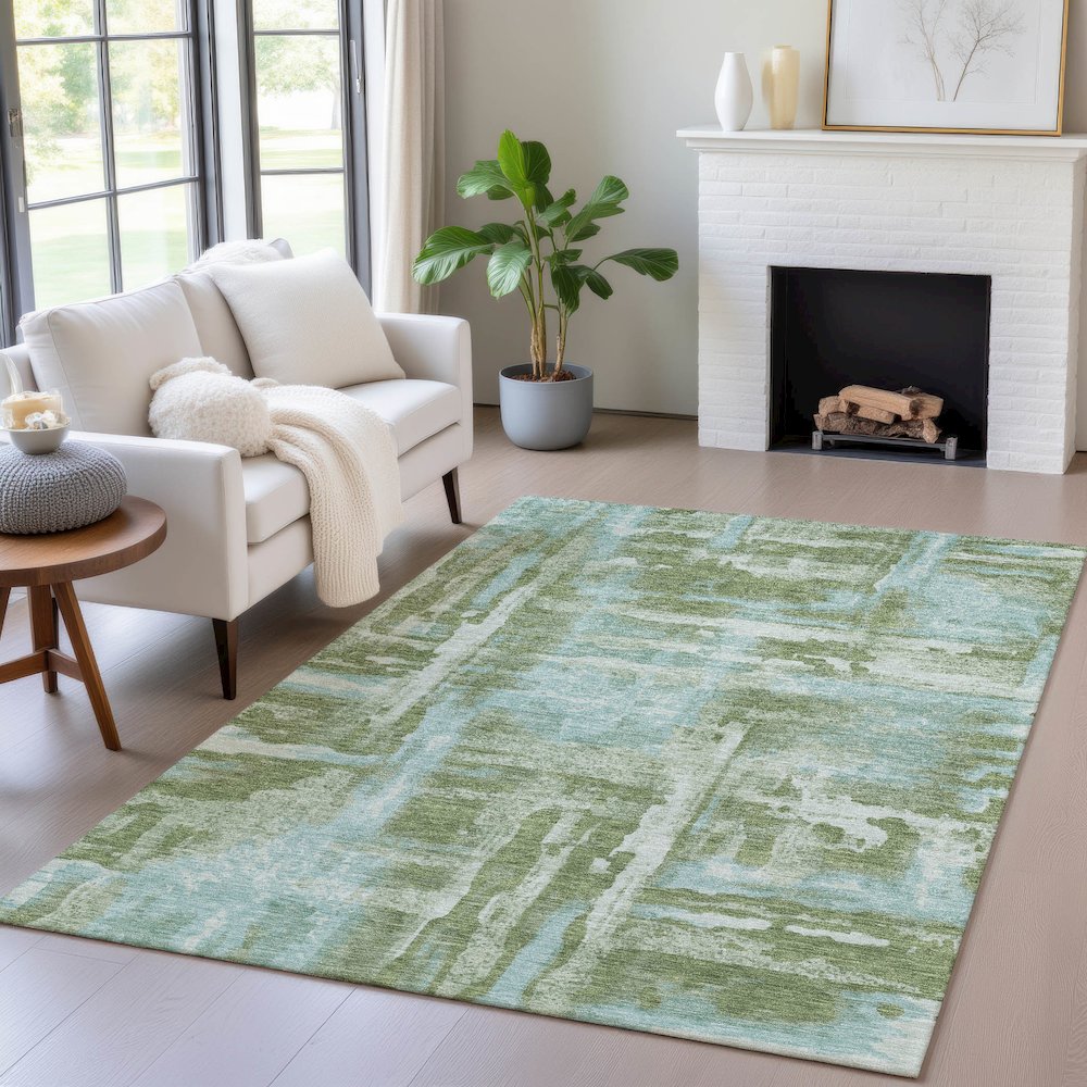 Machine Washable Indoor/Outdoor Chantille ACN2015 Cactus 9' x 12' Rug. Picture 5