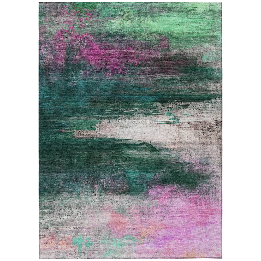 Machine Washable Indoor/Outdoor Chantille ACN2016 Green 9' x 12' Rug. Picture 1