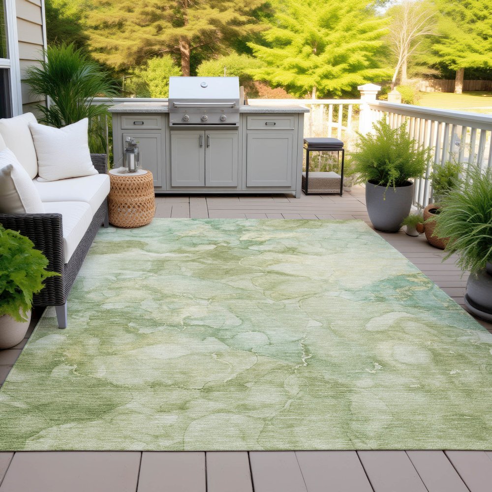 Machine Washable Indoor/Outdoor Chantille ACN2018 Aloe 9' x 12' Rug. Picture 7