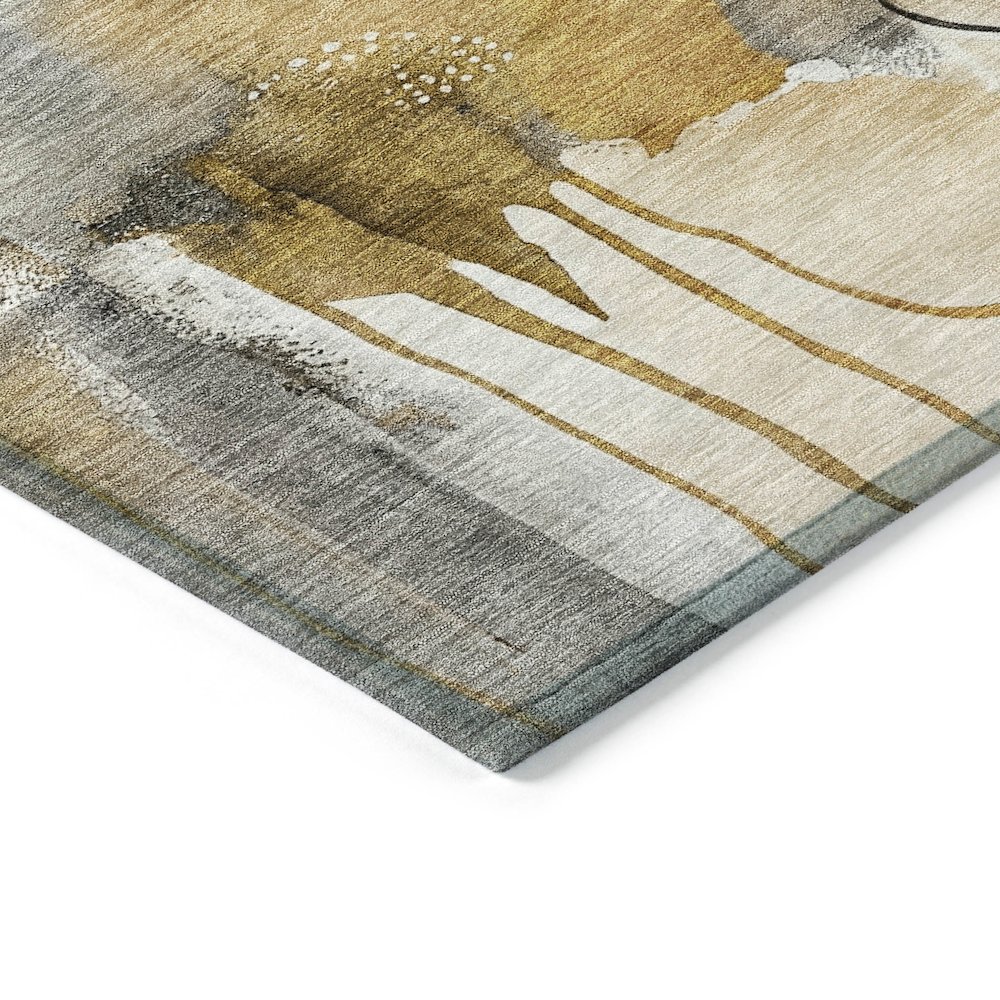Machine Washable Indoor/Outdoor Chantille ACN2019 Mocha 5' x 7'6" Rug. Picture 3