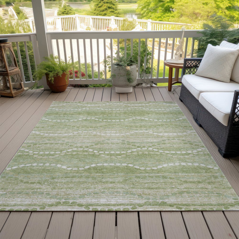 Machine Washable Indoor/Outdoor Chantille ACN2030 Sage 9' x 12' Rug. Picture 8