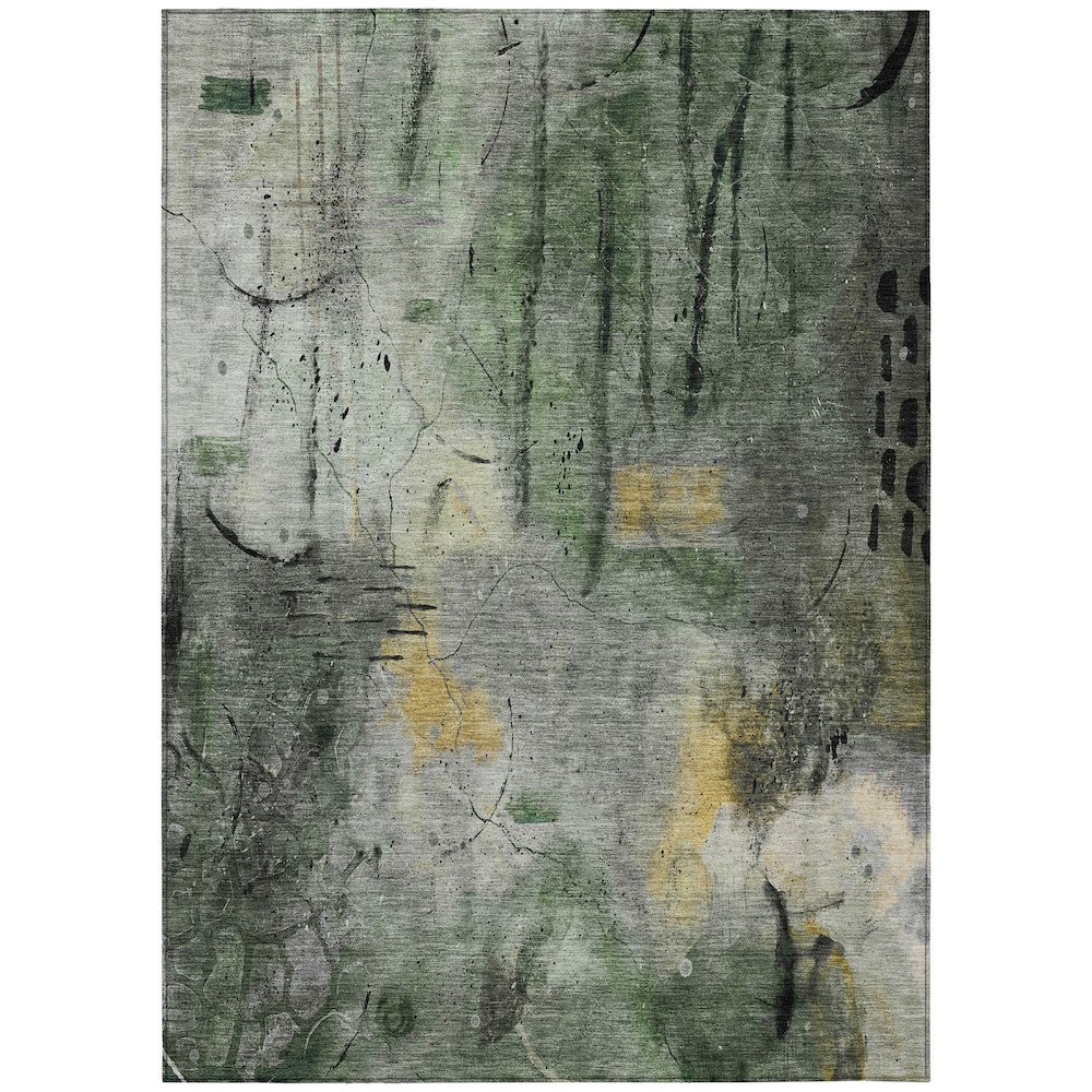 Machine Washable Indoor/Outdoor Chantille ACN2032 Pewter 9' x 12' Rug. Picture 1