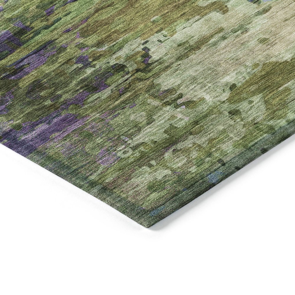 Machine Washable Indoor/Outdoor Chantille ACN2035 Green 5' x 7'6" Rug. Picture 3