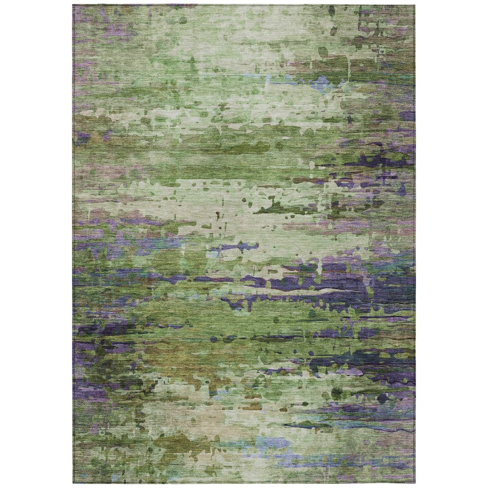Machine Washable Indoor/Outdoor Chantille ACN2035 Green 9' x 12' Rug. Picture 1