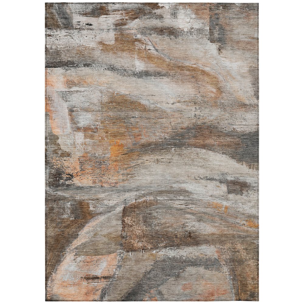 Machine Washable Indoor/Outdoor Chantille ACN2039 Brown 9' x 12' Rug. Picture 1