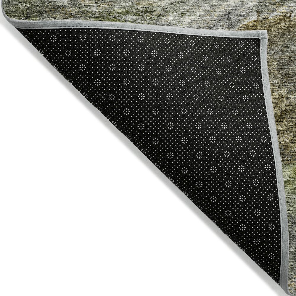 Machine Washable Indoor/Outdoor Chantille ACN2039 Olive 5' x 7'6" Rug. Picture 2