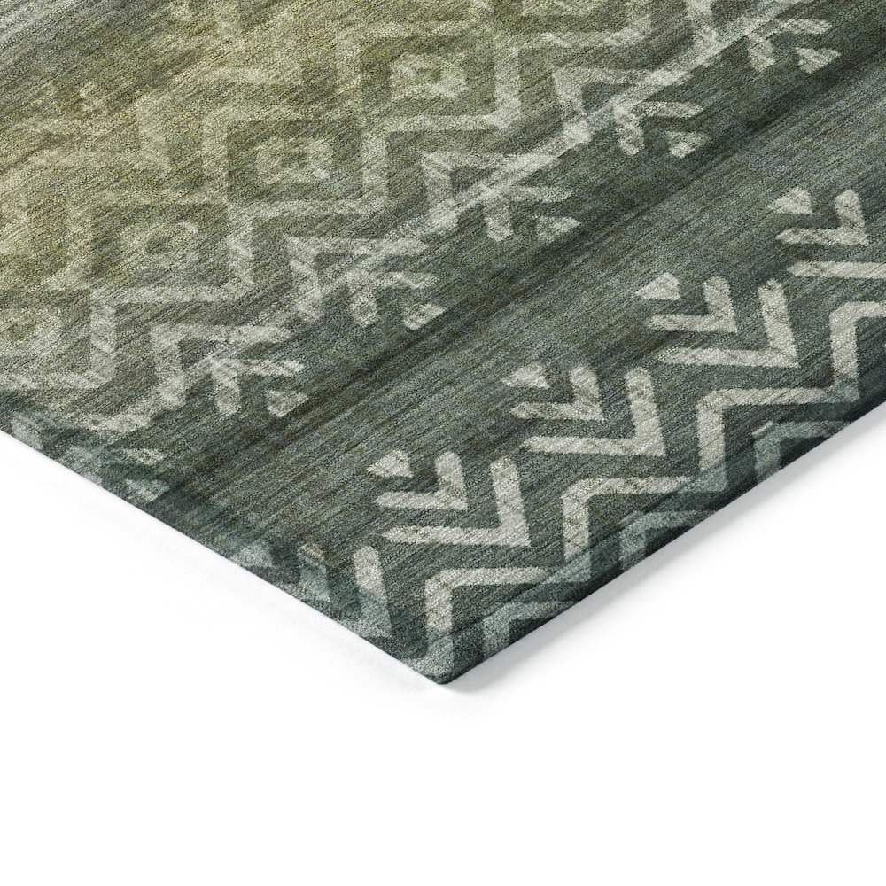 Machine Washable Indoor/Outdoor Chantille ACN2042 Green 5' x 7'6" Rug. Picture 3