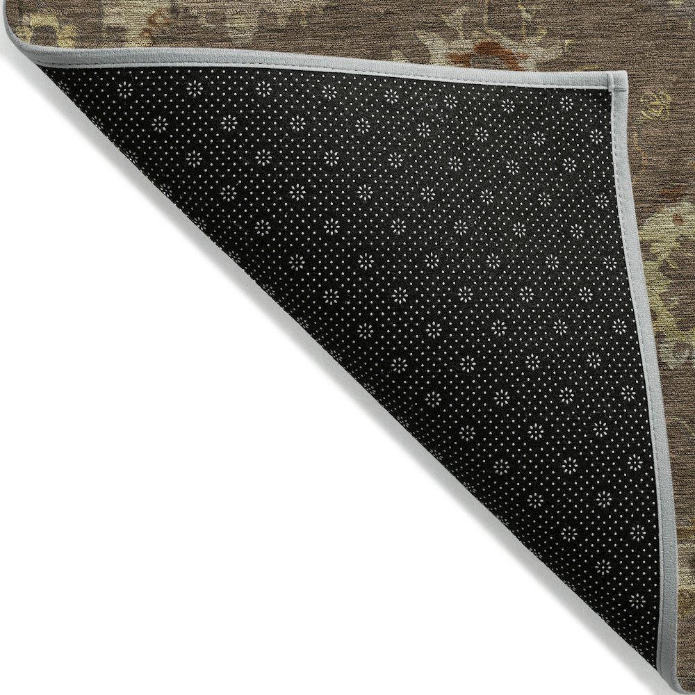Machine Washable Indoor/Outdoor Chantille ACN2045 Chocolate 5' x 7'6" Rug. Picture 2