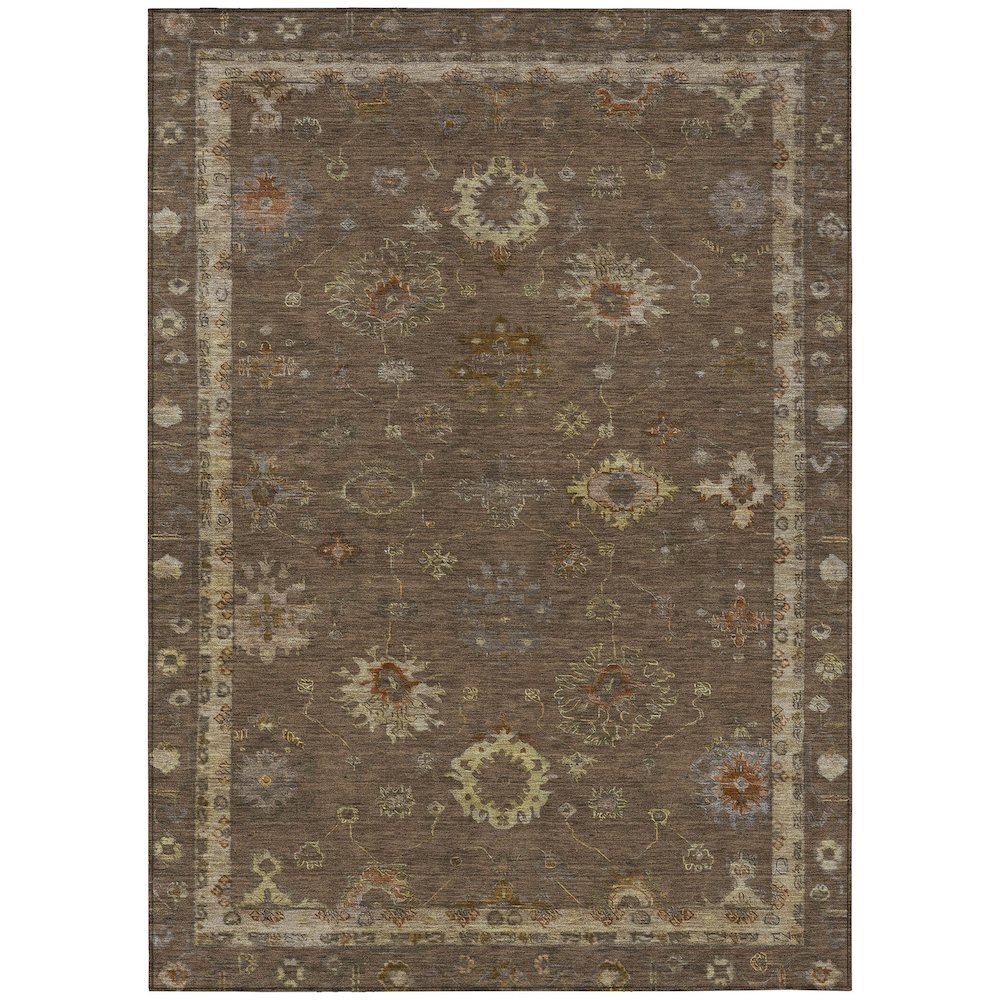 Machine Washable Indoor/Outdoor Chantille ACN2045 Chocolate 9' x 12' Rug. Picture 1