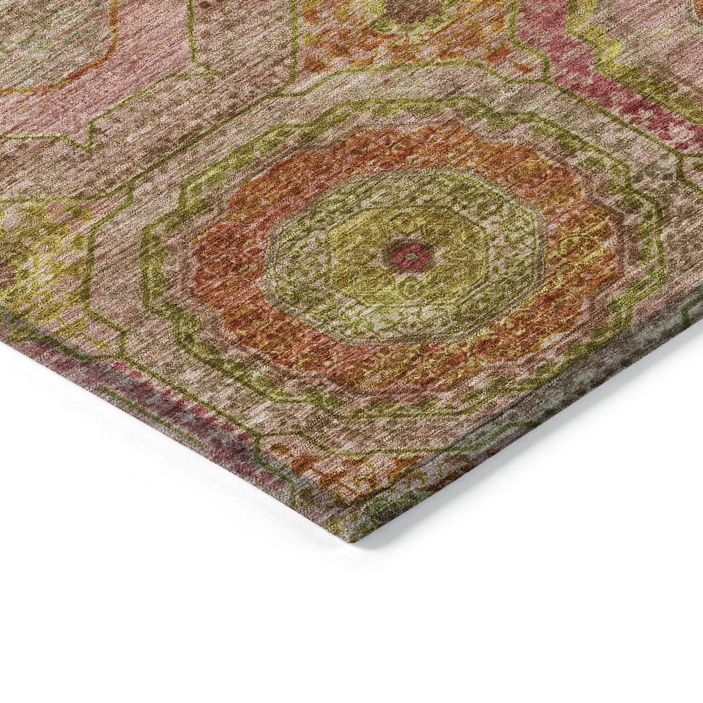 Machine Washable Indoor/Outdoor Chantille ACN2049 Orange 5' x 7'6" Rug. Picture 3
