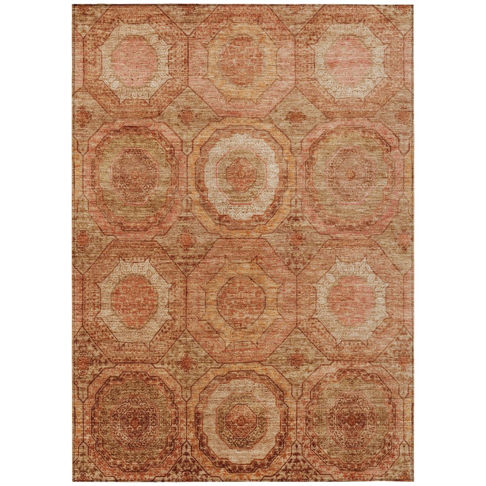 Machine Washable Indoor/Outdoor Chantille ACN2050 Terracotta 9' x 12' Rug. Picture 1