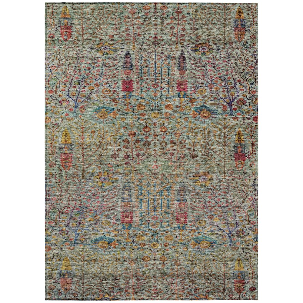 Machine Washable Indoor/Outdoor Chantille ACN2053 Green 9' x 12' Rug. Picture 1