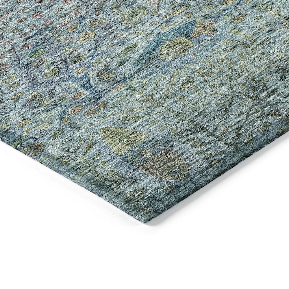 Machine Washable Indoor/Outdoor Chantille ACN2053 Teal 5' x 7'6" Rug. Picture 3