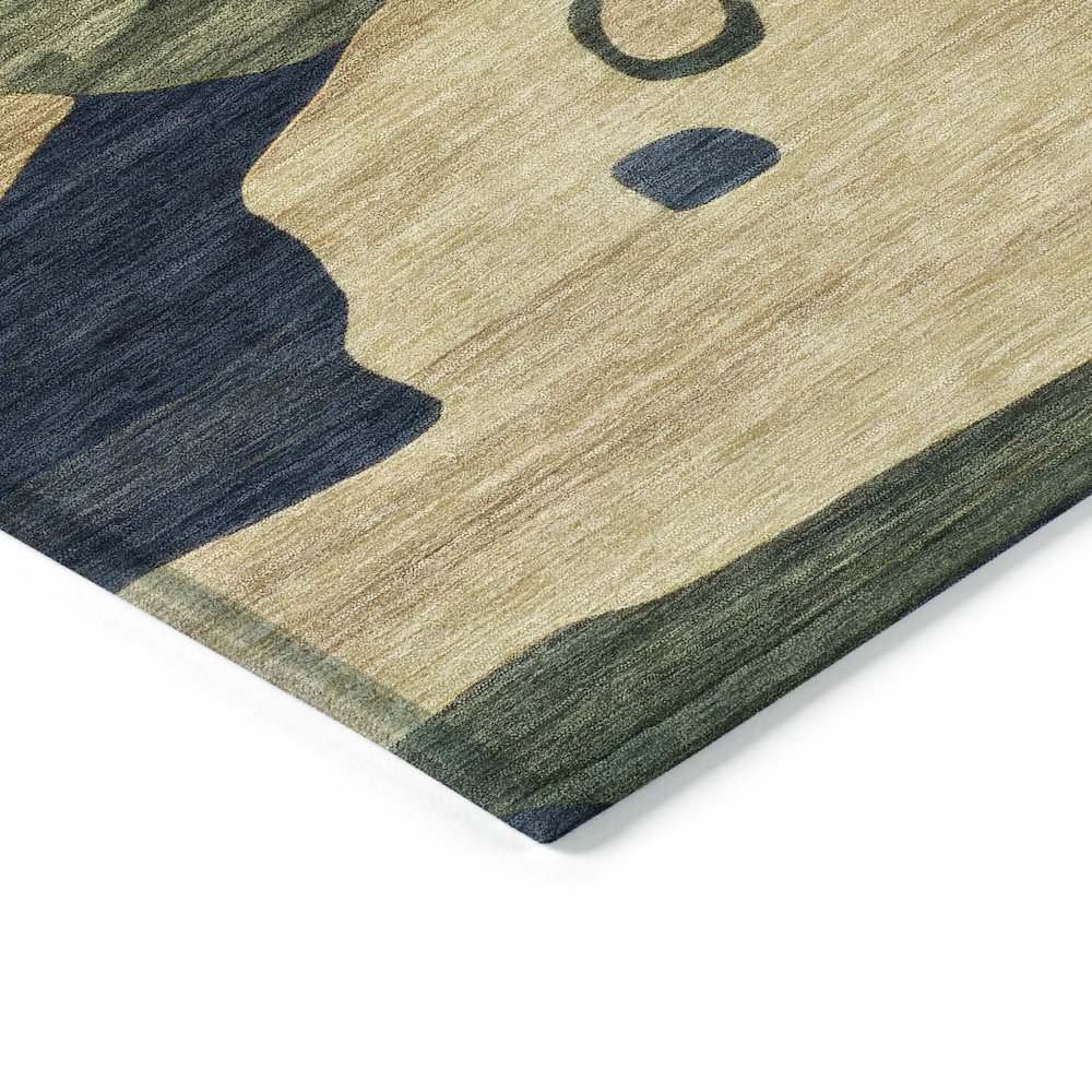 Machine Washable Indoor/Outdoor Chantille ACN2063 Navy 5' x 7'6" Rug. Picture 3