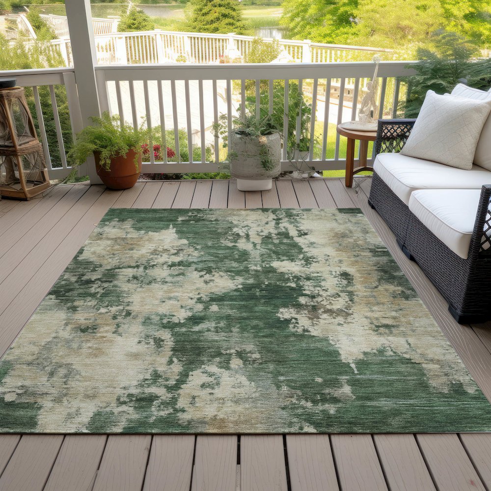 Machine Washable Indoor/Outdoor Chantille ACN2066 Fern 9' x 12' Rug. Picture 8