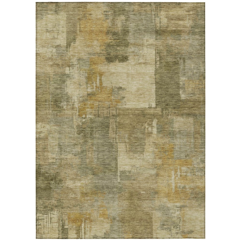 Machine Washable Indoor/Outdoor Chantille ACN2069 Khaki 9' x 12' Rug. Picture 1