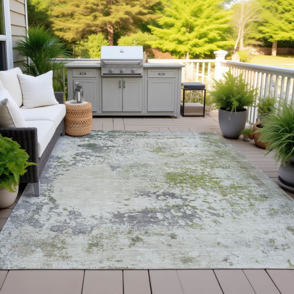 Machine Washable Indoor/Outdoor Chantille ACN2070 Linen 9' x 12' Rug. Picture 7