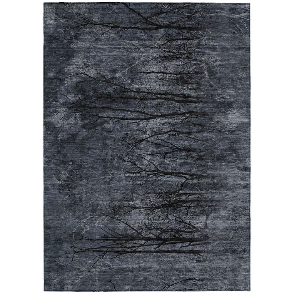 Machine Washable Indoor/Outdoor Chantille ACN2083 Charcoal 9' x 12' Rug. Picture 1