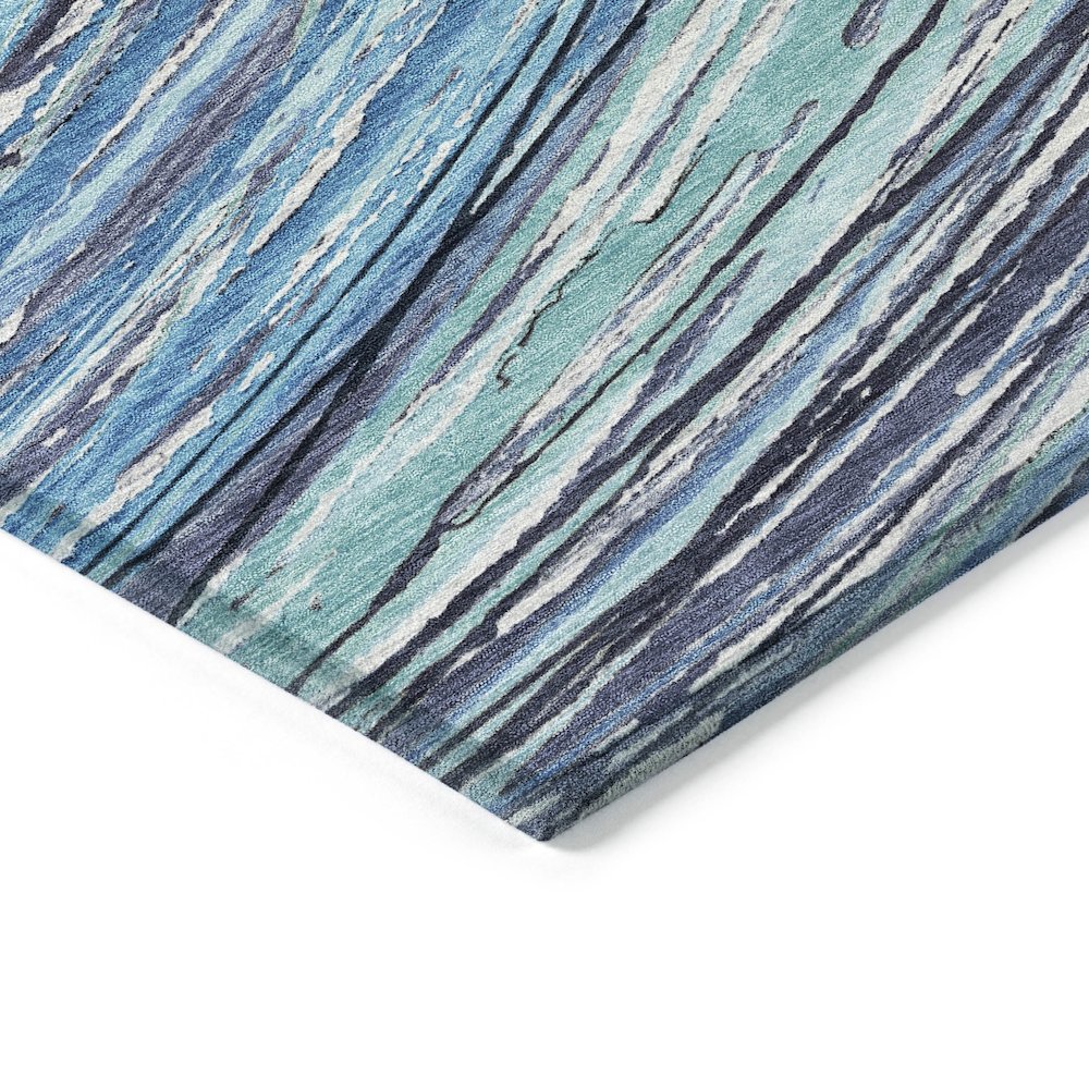 Machine Washable Indoor/Outdoor Chantille ACN2094 Blue 5' x 7'6" Rug. Picture 3