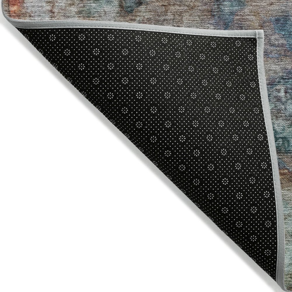 Machine Washable Indoor/Outdoor Chantille ACN2100 Teal 5' x 7'6" Rug. Picture 2