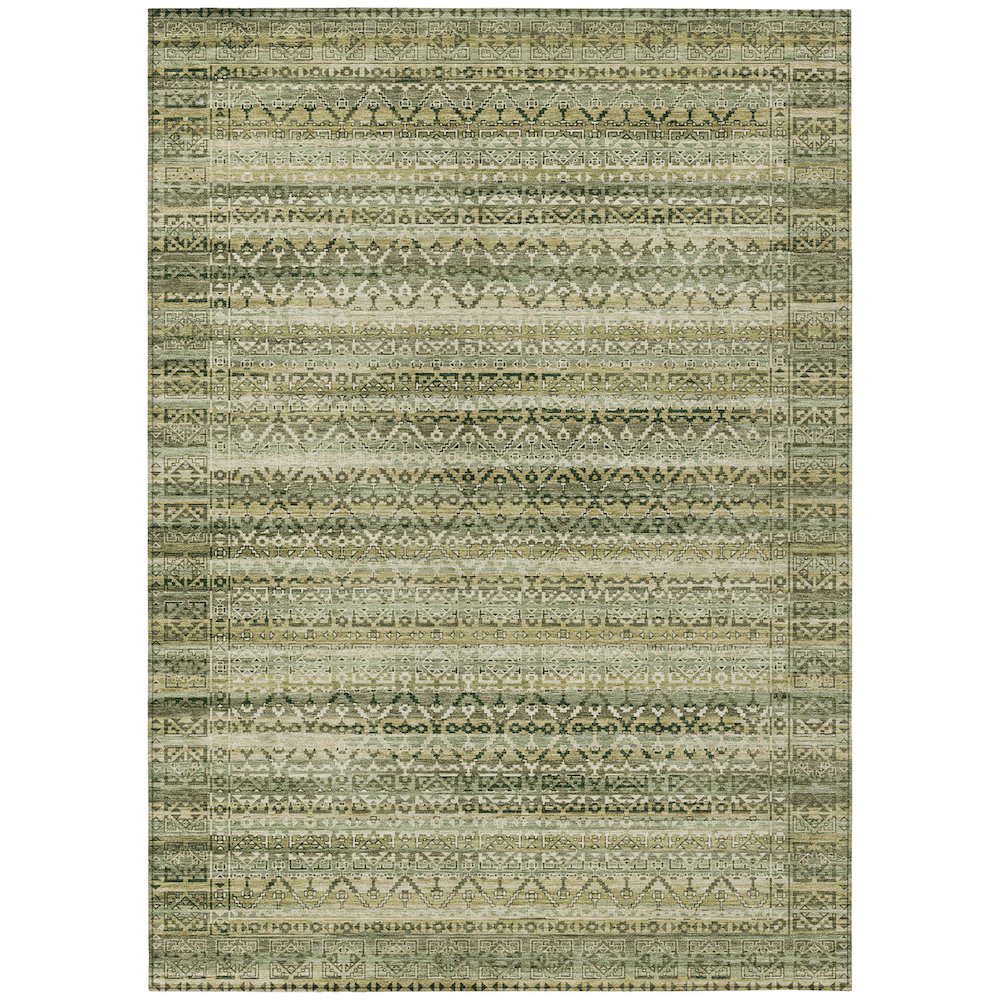 Machine Washable Indoor/Outdoor Chantille ACN2101 Green 9' x 12' Rug. Picture 1