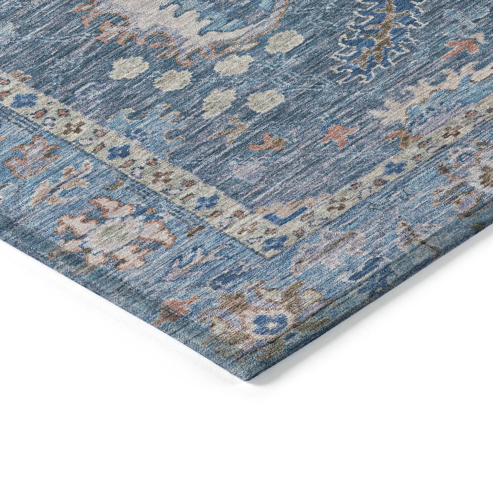 Machine Washable Indoor/Outdoor Chantille ACN2104 Blue 5' x 7'6" Rug. Picture 3