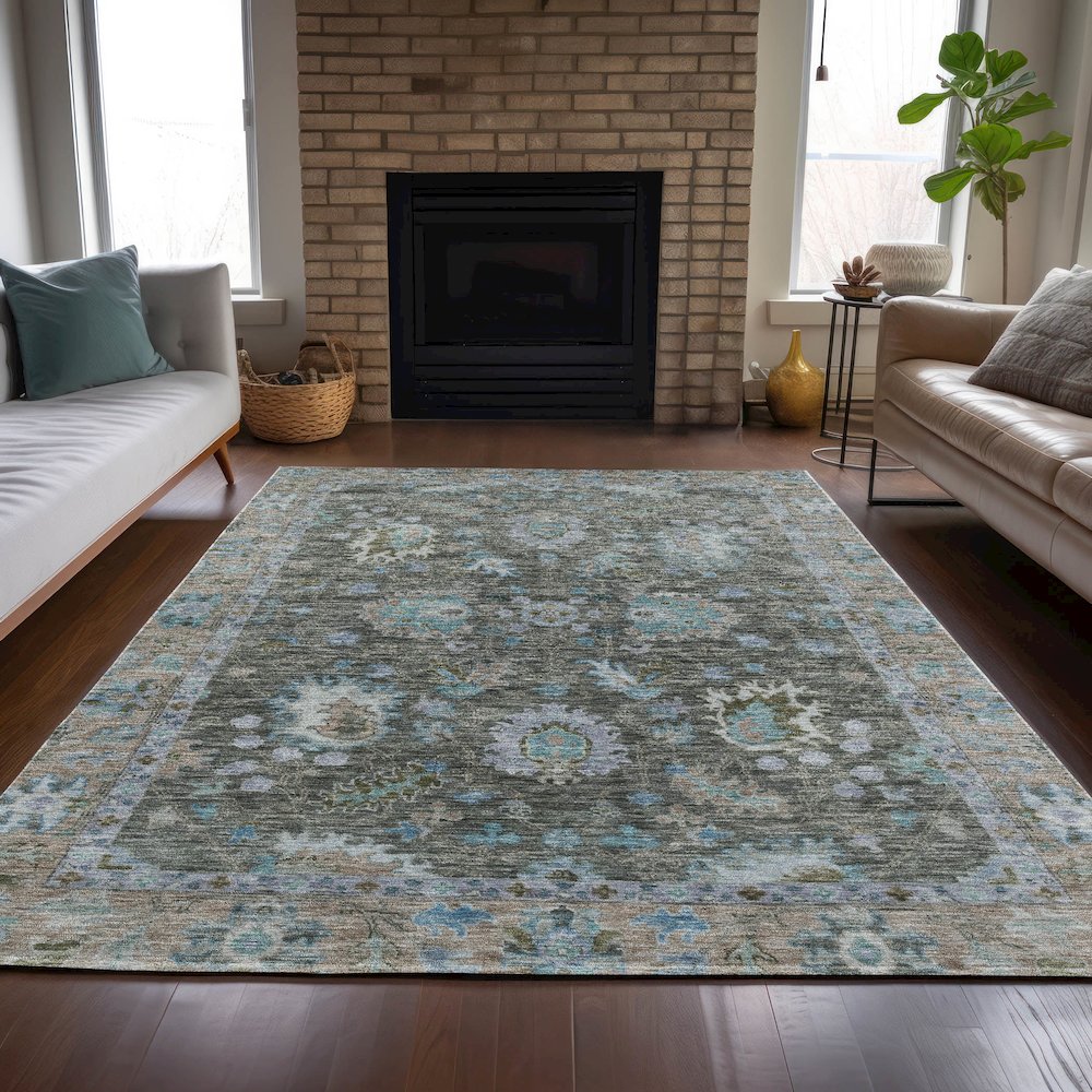 Machine Washable Indoor/Outdoor Chantille ACN2104 Fern 9' x 12' Rug. Picture 6