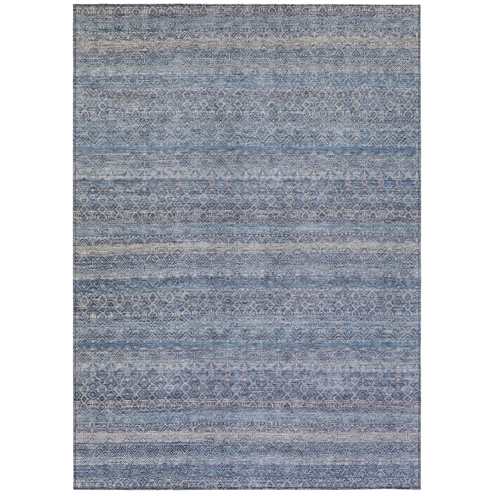 Machine Washable Indoor/Outdoor Chantille ACN2105 Blue 9' x 12' Rug. Picture 1
