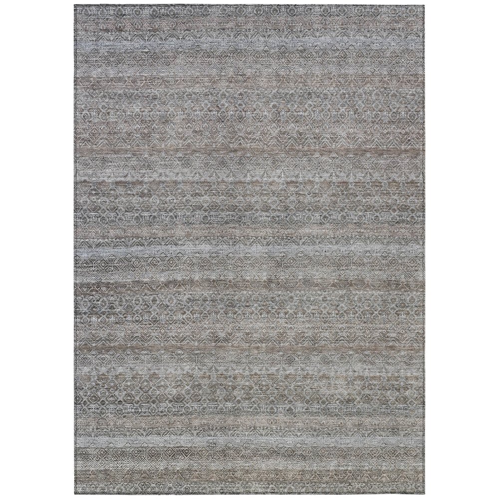 Machine Washable Indoor/Outdoor Chantille ACN2105 Brown 9' x 12' Rug. Picture 1
