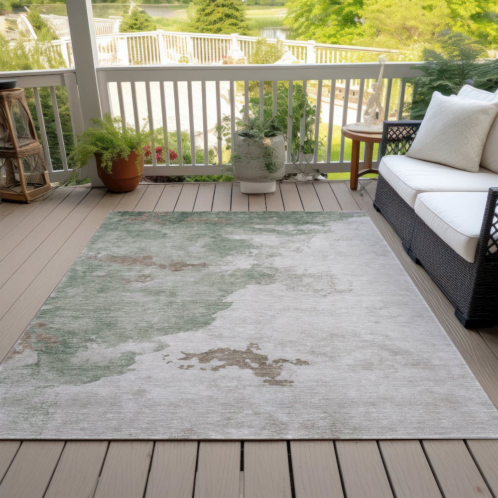 Machine Washable Indoor/Outdoor Chantille ACN2108 Aloe 9' x 12' Rug. Picture 8