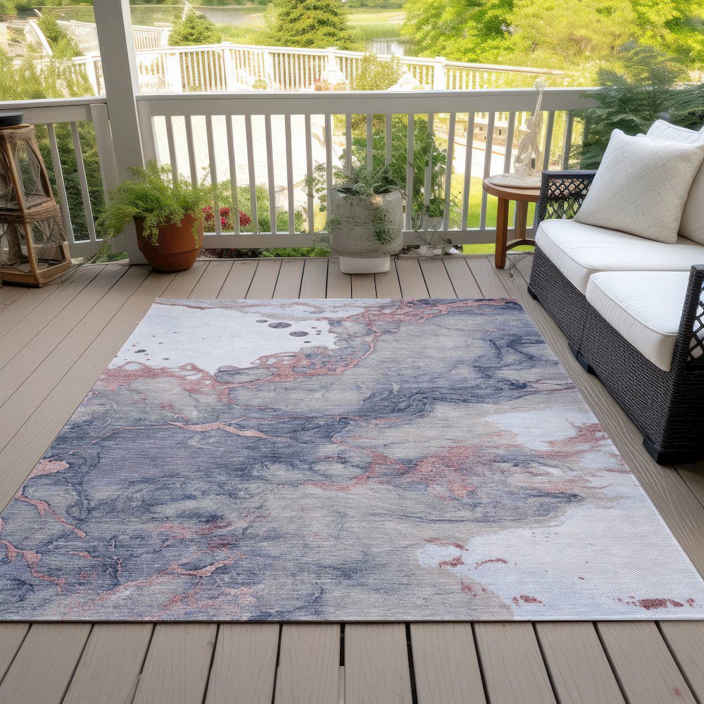 Machine Washable Indoor/Outdoor Chantille ACN2110 Blush 9' x 12' Rug. Picture 8