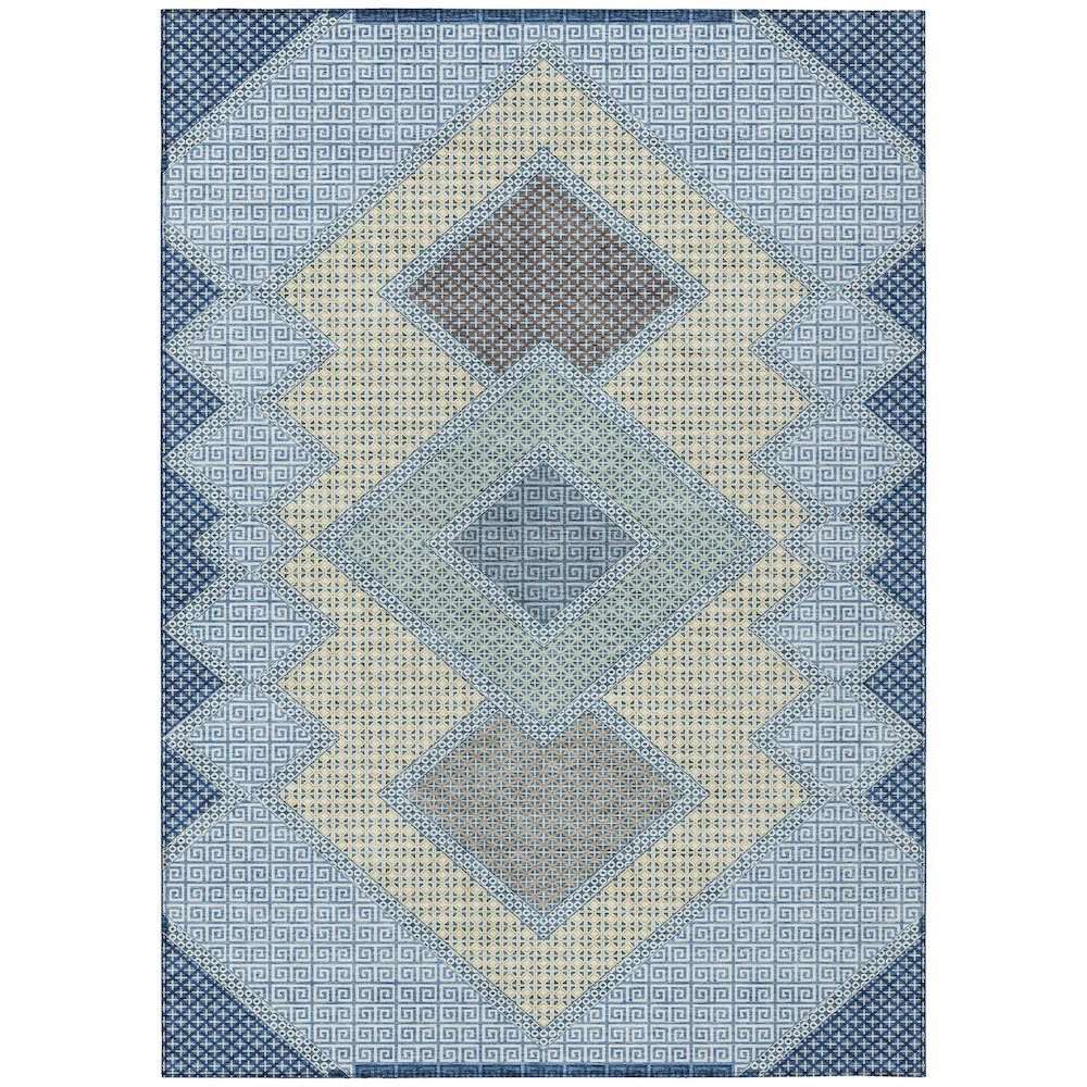Machine Washable Indoor/Outdoor Chantille ACN2111 Denim 9' x 12' Rug. Picture 1