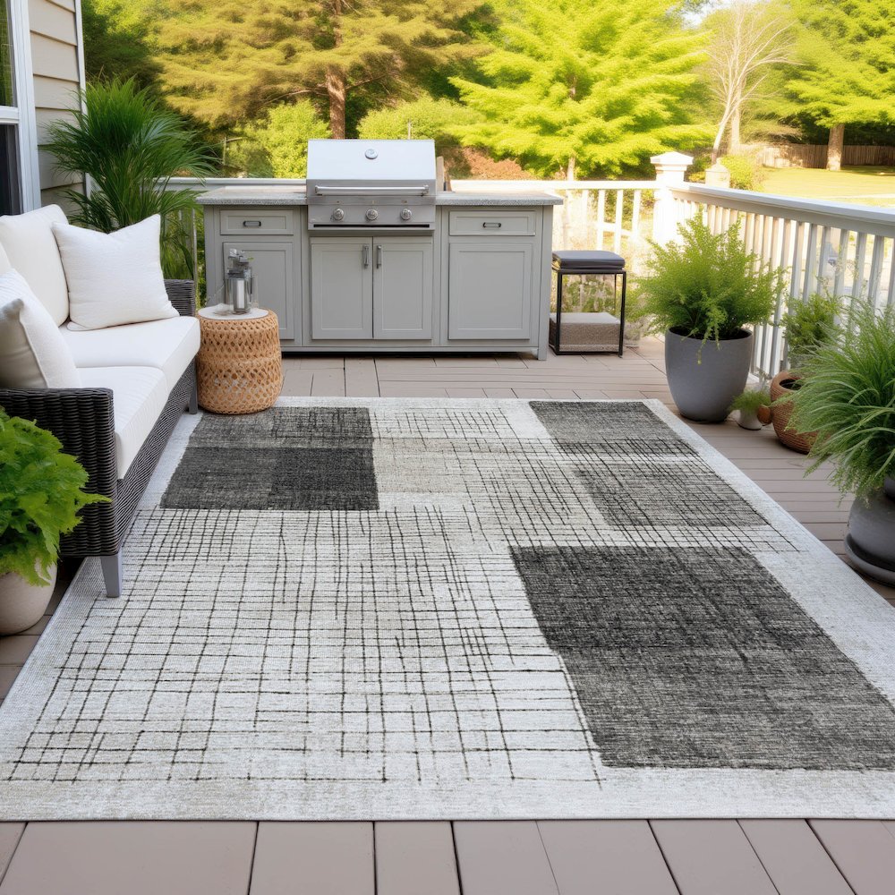 Machine Washable Indoor/Outdoor Chantille ACN2112 Ivory 9' x 12' Rug. Picture 7